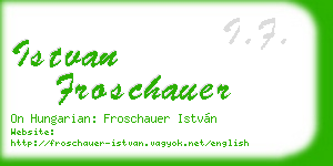 istvan froschauer business card